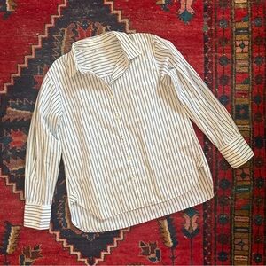 ROPÉ x Thomas Mason - Black & White Striped Button-Up Shirt - 38 Small - Japan